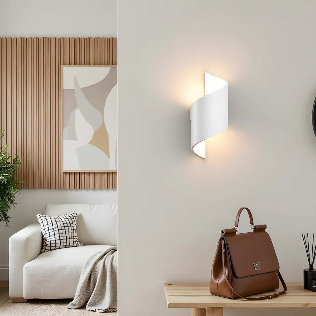 Applique a Spirale da Parete in Gesso Pitturabile G9