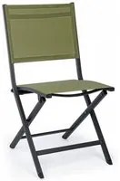 Sedia Per Esterno In Alluminio Antracite Verde Elin 47X57X H88 Cm