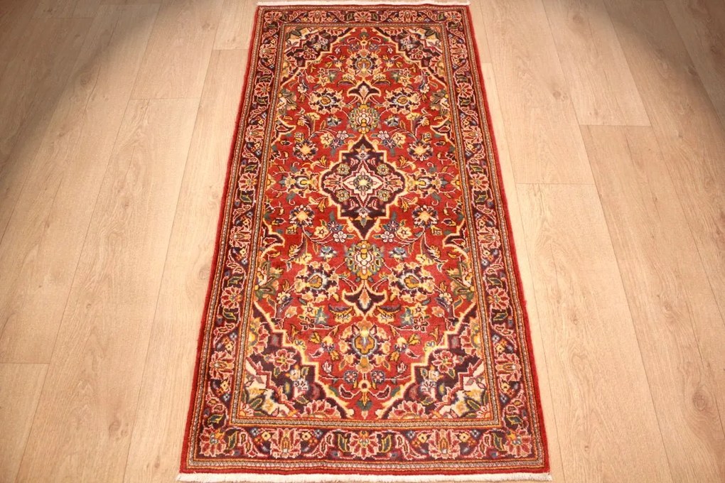Kashan Tappeto 70 x 140 (Iran) Annodato A Mano