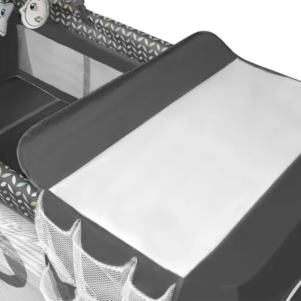 Lionelo - Lettino da viaggio FLOWER Grigio Scandi