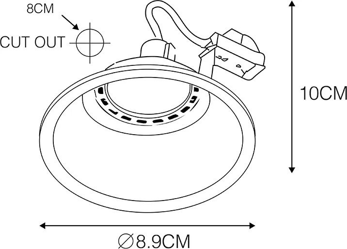 Faretto da incasso intelligente bianco con WiFi GU10 - Dept