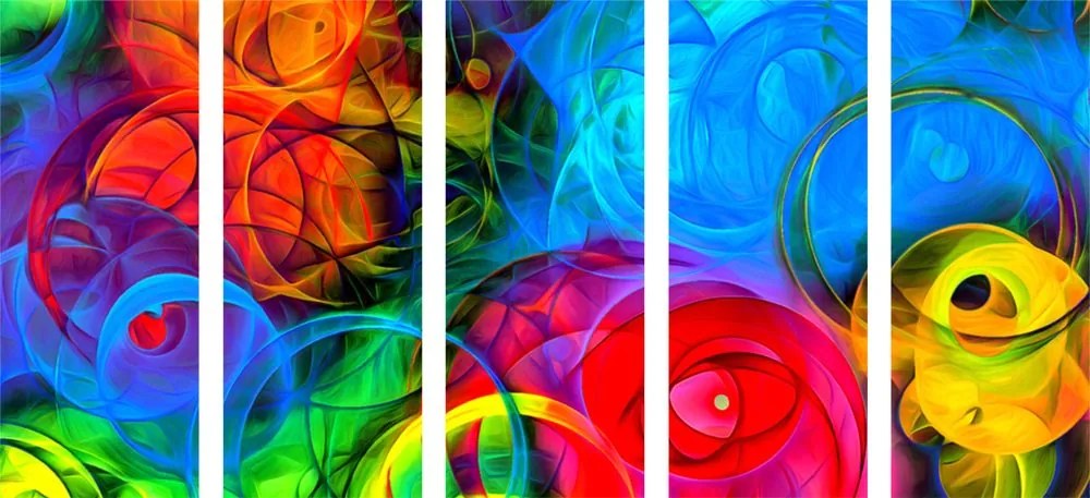 Quadri 5 pezzi – Astrazione piena di colori