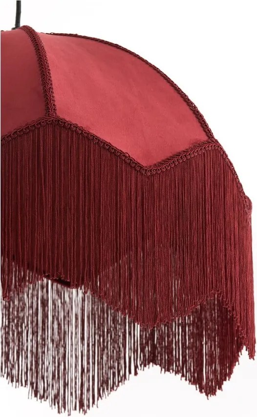 Lampadario bordeaux con paralume in tessuto ø 60 cm Malacia - Light &amp; Living