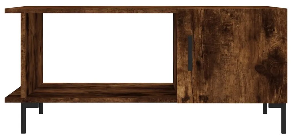 Tavolino da salotto rovere fumo 90x50x40cm in legno multistrato