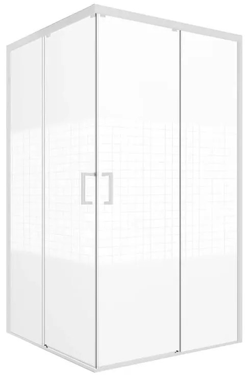 Lato per box doccia angolare dritto H 200 x L 70 cm, sp 6 mm bianco smerigliato