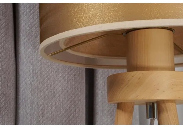 Duolla - Lampada da tavolo WOOD BOHO 1xE27/15W/230V diametro 25 cm rame/marrone/beige