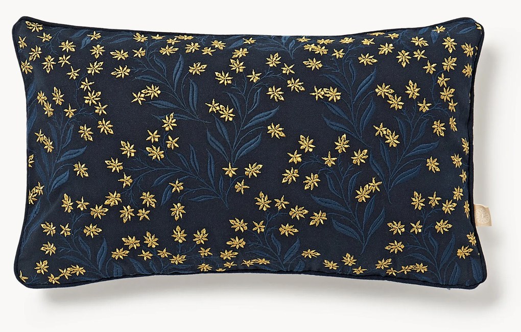 Cuscino reversibile fatto a mano con motivo floreale e righe Audrey