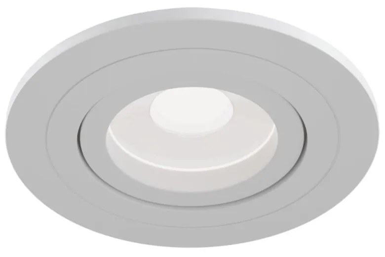 Faretto Da Incasso Moderno Atom Tondo Alluminio Bianco 1 Luce