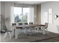 Tavolo da Pranzo Naxy 90x90 Allungabile fino a 246 cm in Nobilitato Colore: Noce Bianco