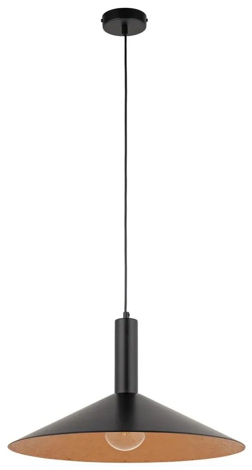 Lampadario a sospensione con filo CAPRI 1xE27/15W/230V diametro 50 cm nero/rame