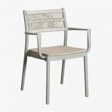 Confezione da 4 sedie da pranzo impilabili con braccioli Favila Verde - Sklum