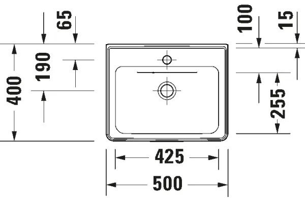 Duravit 742500060 - Lavabo sospeso D-NEO 50x40 cm ceramica/bianco lucido