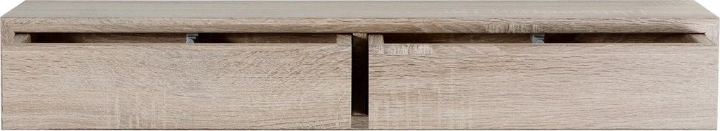Mensola da Parete con 2 Cassetti 88,2x13,4x20 cm in Fibra di Legno Domino Rovere Sagerau...