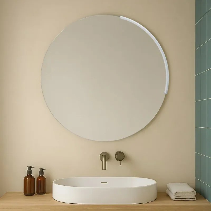 Specchio bagno rotondo con luce a led integrata da 80cm