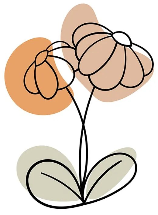 Quadro su tela – Fiore minimalista su sfondo bianco No1