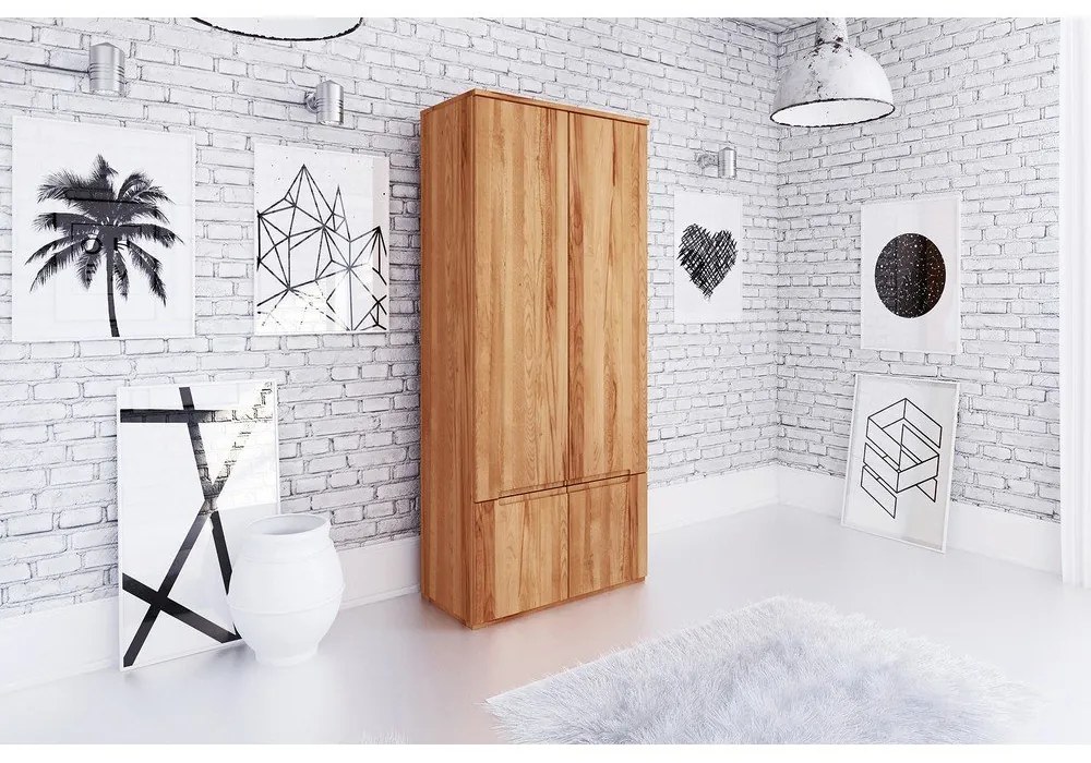 Armadio in legno di faggio 90x206 cm Vento 2 - The Beds