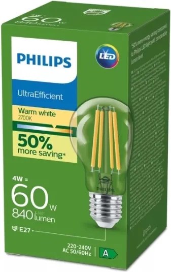 Lampadina LED Philips ULTRAEFFICIENT VINTAGE E27/4W/230V 2700K