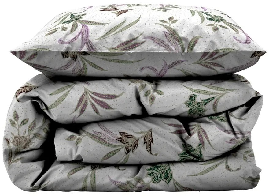 Biancheria da letto singola in cotone sateen verde e beige 140x200 cm Soft Tropic - Södahl