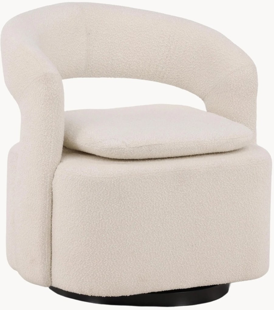 Poltrona girevole in bouclé Laurel