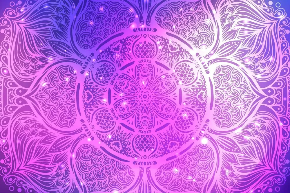 Quadro su tela – Mandala indiana con sfondo galattico