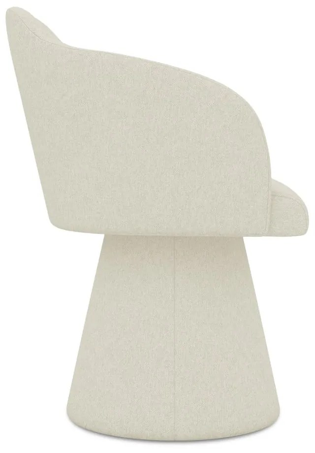 Sedia da pranzo color crema in imbottito Kanoa – Makamii