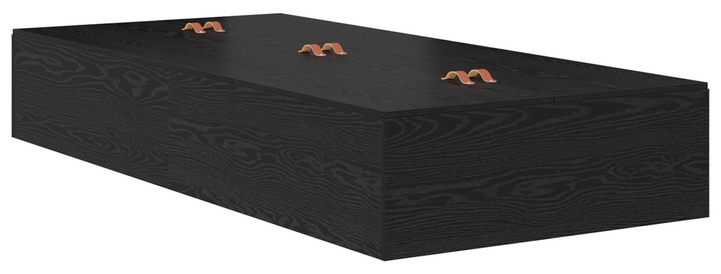 Struttura letto rovere nero legno ingegnerizzato singolo
