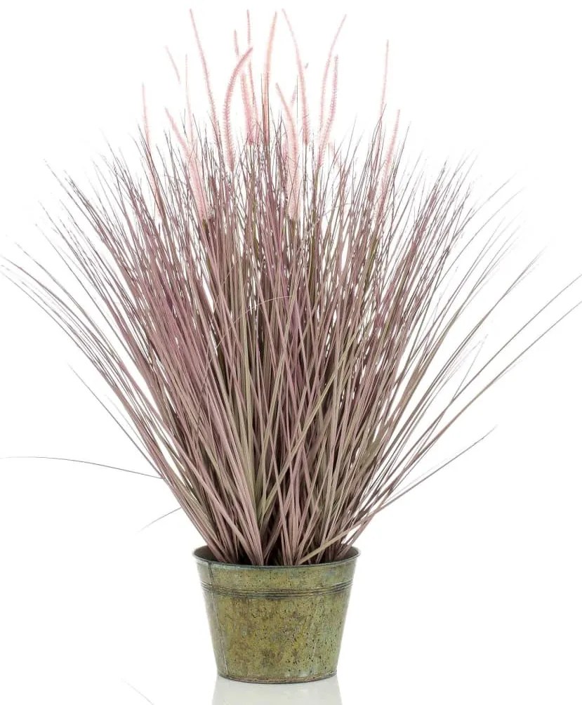 Erba Penniseto Artificiale 99 Cm İn Vaso Di Zinco /