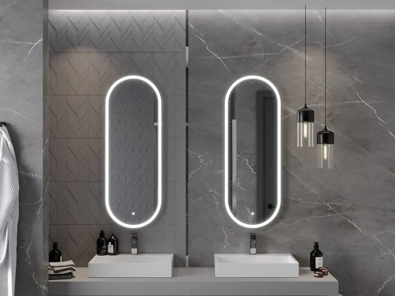 Mexen Bono specchio da bagno retroilluminato 45 x 120 cm, LED 6000K, antiappannamento - 9816-045-120-611-00