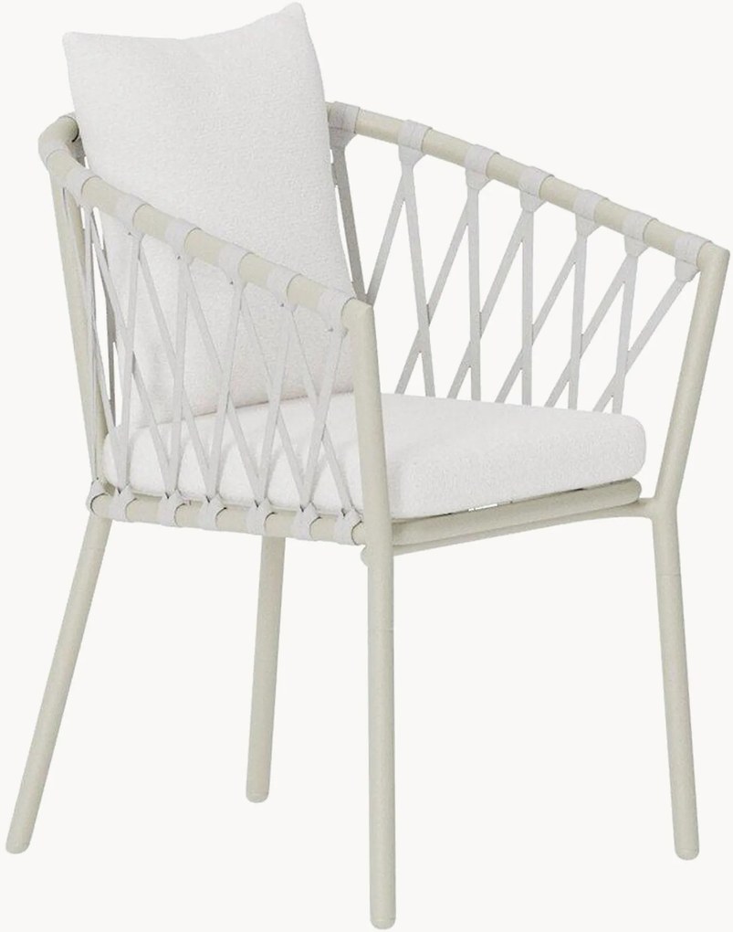 Set di 2 sedie da pranzo da giardino in bouclé con braccioli Linos