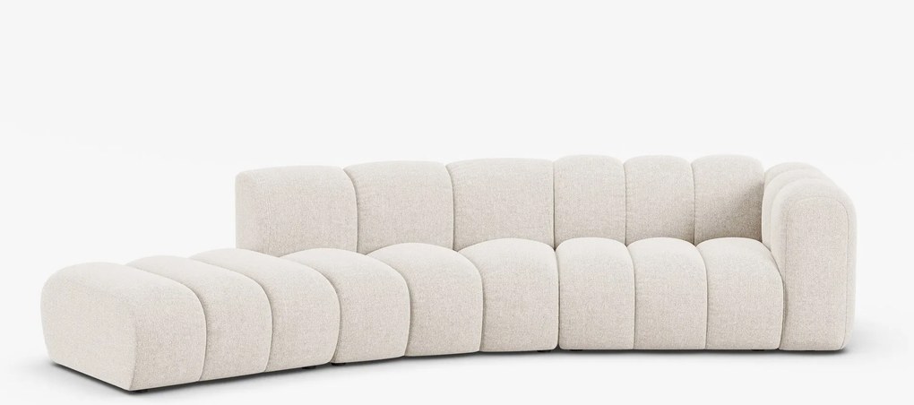 Divano modulare Lupine 5 posti in tessuto strutturato – L335 cm