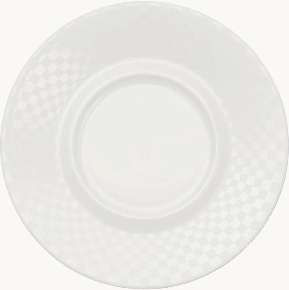 Set di 6 piattini in Fine Bone China Cross White