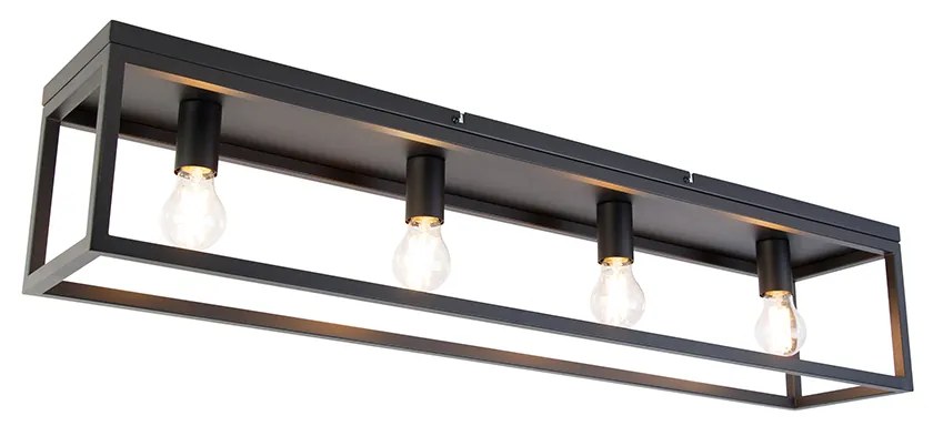 Lampada da soffitto intelligente nera 99,5 cm incl. 4 WiFi A60 - Cage