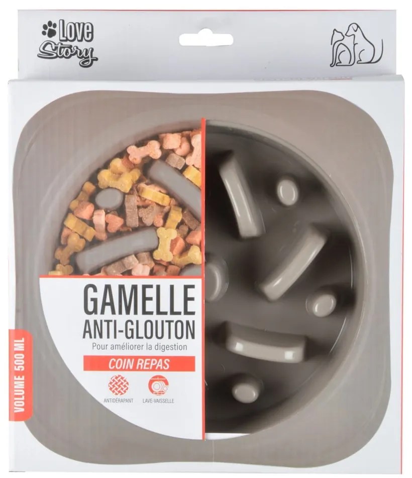 Ciotola in plastica anti-inghiottimento per cani - Love Story