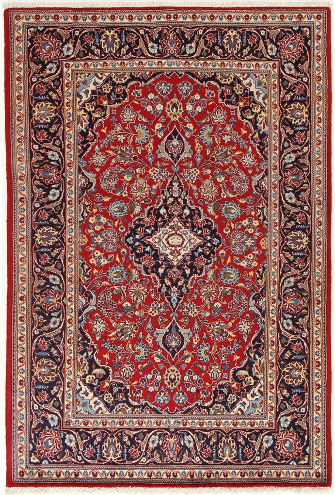 Kashan Tappeto 130x200 (Iran) Annodato A Mano