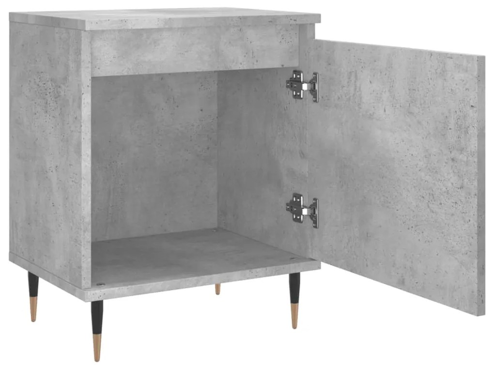 Comodini 2 pz Grigio Cemento 40x30x50 cm in Legno Multistrato