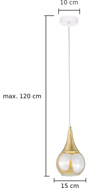 Lampadario a sospensione con filo LACRIMA WHITE 1xE27/60W/230V