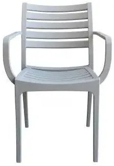 Poltrona in polipropilene impilabile Eveline - Dimensioni: 58.5x55.2x84cm, Grigio