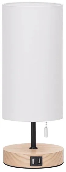 Aigostar - Lampada da tavolo con porta USB 1xE27/40W/230V nera/crema