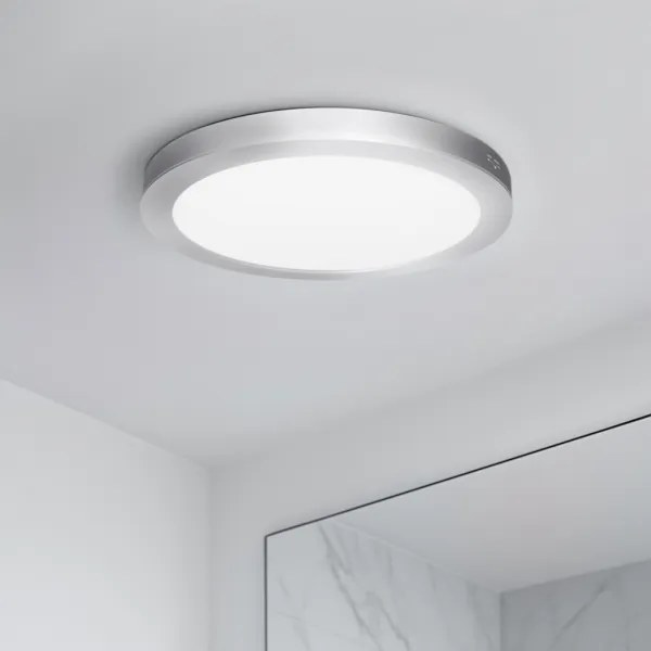 Solight WD242-S - Pannello LED 2 in 1 18W/230V 3000/4000/6000K Ø 22,5 cm IP54 argento