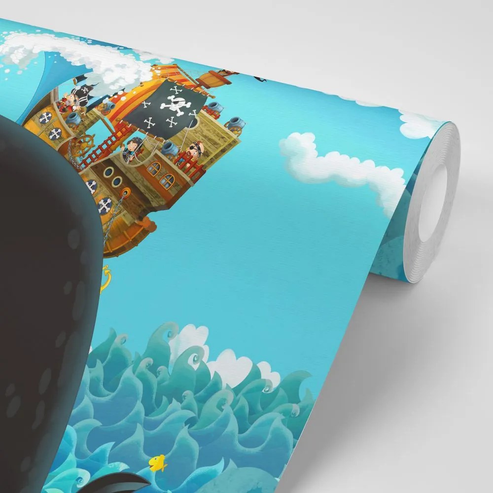 Carta da parati – Nave pirata sulla balena