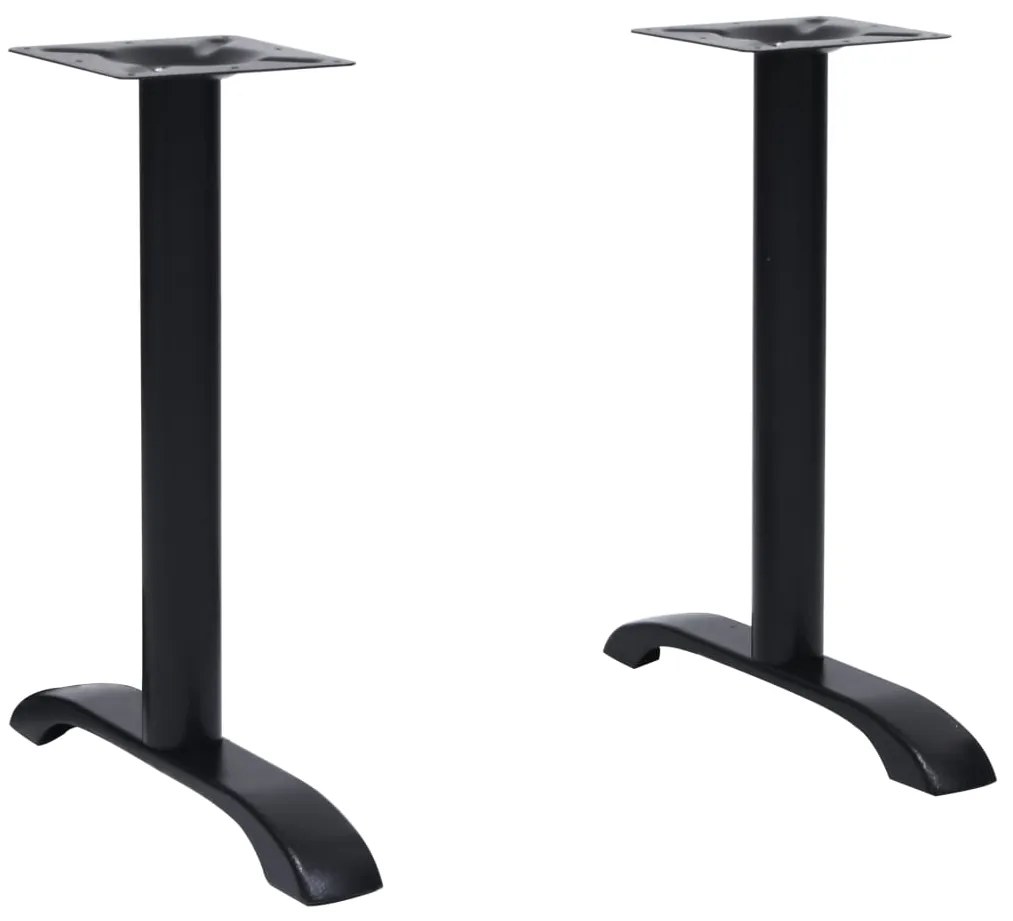 Gambe Per Tavolino Da Bistrò 2 Pz Nero 61x8x72 Cm İn Ghisa /