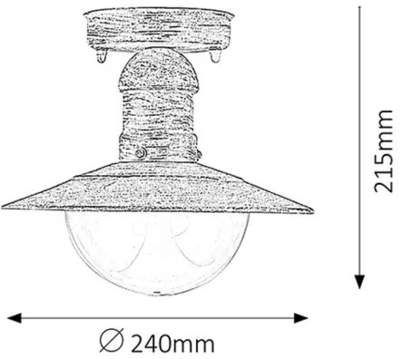 Brilagi - Plafoniera da esterno MOLDE 1xE27/60W IP44 bianco/patina