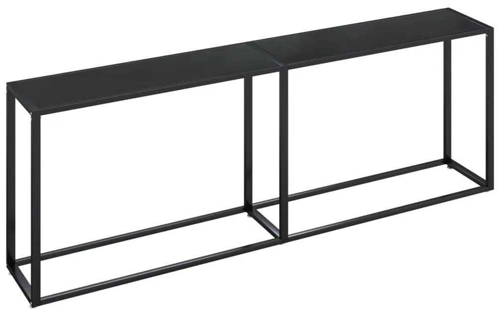 Tavolo consolle nero 220x35x75,5 cm in vetro temperato