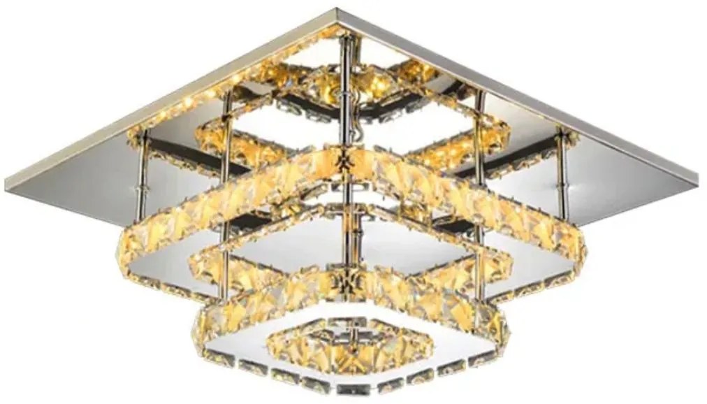 Lampada Da Soffitto Cristallo Plafoniere LED 24W Quadrato APP409-C APP410-C