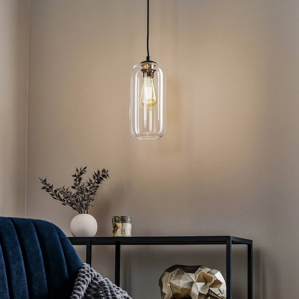 Lampada a sospensione in vetro Kaja Argon, dimmerabile, Chiaro / Trasparente, Soggiorno / Sala da pranzo, Vetro, Moderno, Lampada a sospensione