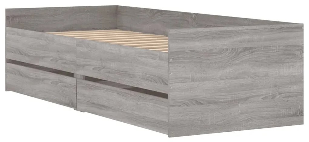 Giroletto con Cassetti Grigio Sonoma 90x190 cm