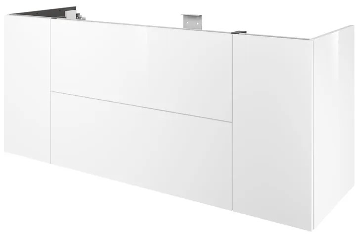 Mobile da bagno sotto lavabo SENSEA Neo Frame bianco laccato lucido L 150 x H 64 x P 48 cm 2 cassetti 2 ante, lavabo non incluso