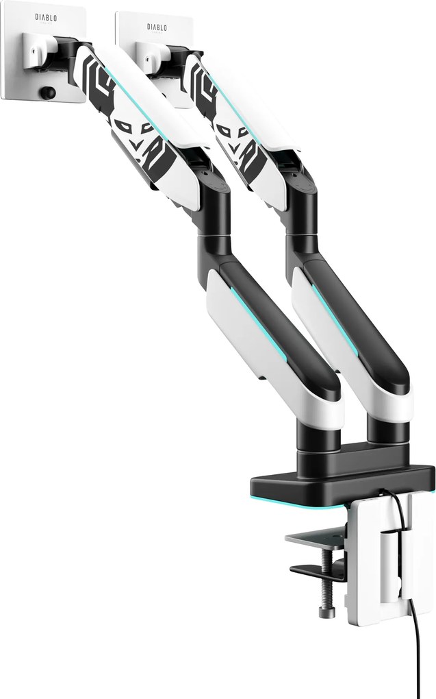 Supporto Doppio per Monitor da 49 Pollici Bianco e Nero X-Arm Dual RGB