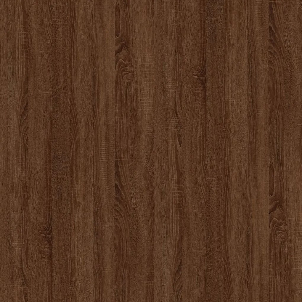 Tavolino Rovere Marrone 100x50x45 cm Legno Multistrato e Ferro