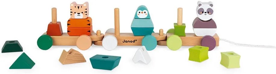 Trenino in legno - La gita degli animali